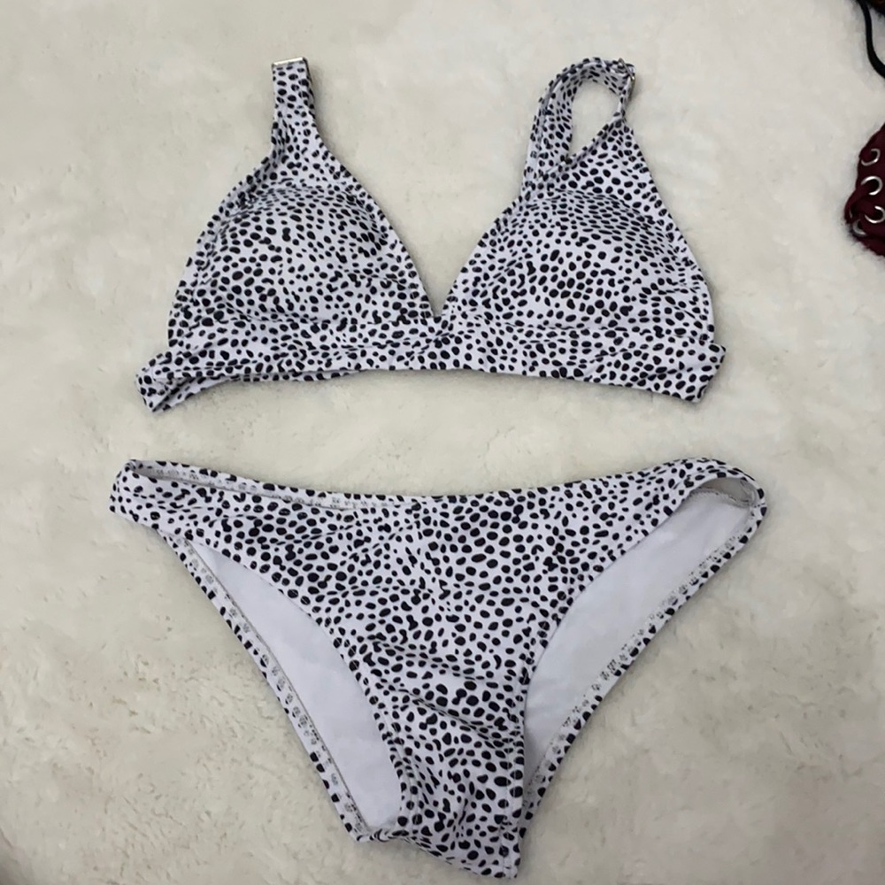 a polka dot designed shein bikini